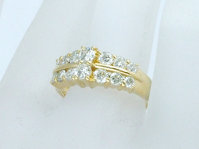 富士屋◆ダイヤモンド 1.08ct K18YG イエローゴールド 4.5g リング 指輪 #12.5 仕上済