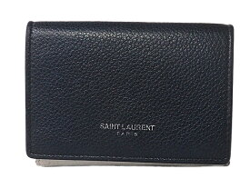 富士屋◆サンローラン パリ SAINT LAURENT PARIS タイニー 459784 バイカラー 3つ折り財布【中古】