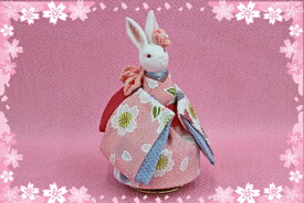 オルゴール プレゼント　うさぎ回転オルゴールドール和み舎ピンク　プレゼント・兎・ウサギ・卯　人形・置物G-8010a-243