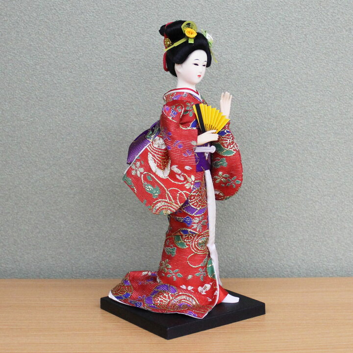 楽天市場】日本人形【舞踊・舞妓 赤金ちらし】24センチ日本のお土産  