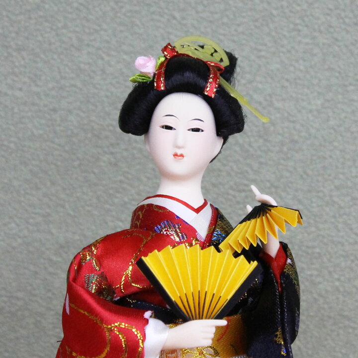 楽天市場 日本人形 舞踊 舞妓 黒片袖 ２４センチ日本のお土産sp 1676e 542 尾山人形 着物 海外土産 福和工芸 楽天市場店