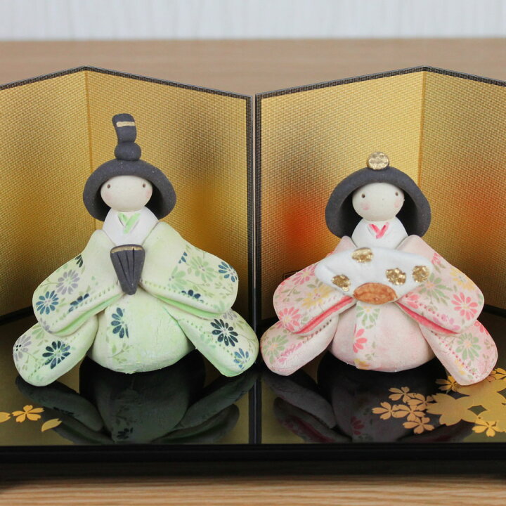 楽天市場】雛人形 陶器 (優花座雛雛飾り 作舎窯HK888-863)桃の節句 