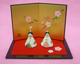 雛人形 コンパクト おしゃれ インテリア 陶器 置物 陶器のお雛様　平飾り（雅び雛祭り）HK362-1043