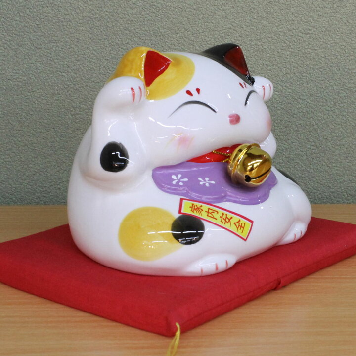 楽天市場】招き猫 置物・開運・縁起物・金運・風水【招福ねこにしき 