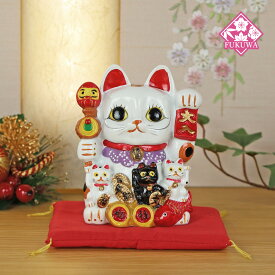 招き猫 置物・開運・縁起物・金運・風水(親子 招福 バンク 招き猫 S TR-880-54) 三毛猫