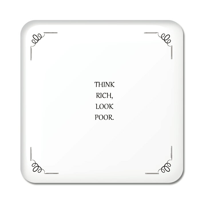 楽天市場 英語 名言 グッズ 缶バッジ スクエア Think Rich 72 コイル 36mm 36mm オリジナル おすすめ かっこいい オリジナルグッズ専門店ファンクリ