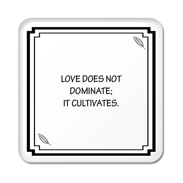 楽天市場 英語 名言 グッズ 缶バッジ スクエア Love Does Not Dominate 224 リーフブラック 四角 缶バッチ 缶バッヂ ギフト 格言 おもしろ コレクション 雑貨 ポジティブグッズ Pstv 部活 引退 卒業 スポーツ オリジナルグッズ専門店ファンクリ