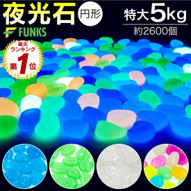 【5kg・約2600個】夜光石 円形 丸形 蓄光石 光る石 蛍光石 発光石 2600個セット 5kg 大粒 丸玉 玉砂利 水槽 庭 ガーデニング 花壇 ベランダ 防犯対策 アクアリウム 石 砂 ライト 暗闇 人工夜光石 無害 無臭 白 緑 青 混色 ホワイト グリーン ブルー ミックス 省エネ 観葉植物