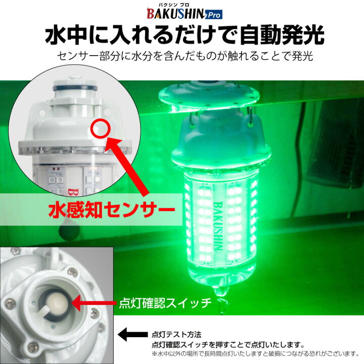 楽天市場】【公式】【一年保証】集魚灯 充電式 BAKUSHIN コードレス 中 