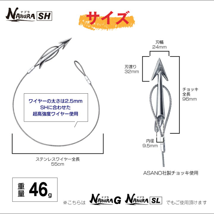 楽天市場】【公式】ナブラ 大型魚専用 打ち込み銛 チョッキワイヤー 