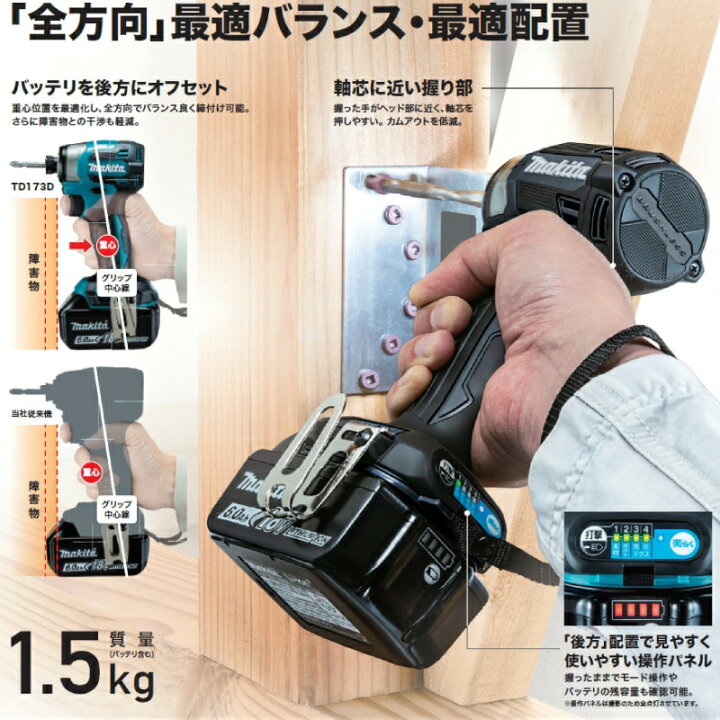 楽天市場】【フルセット】マキタ TD173DRGX 充電式インパクトドライバ  