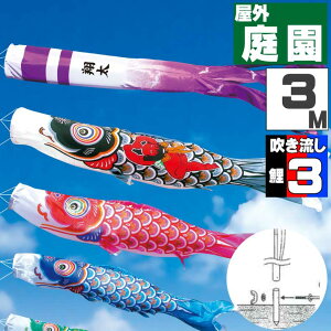 鯉のぼり こいのぼり おしゃれ お洒落 庭 屋外 ポール付 カ゛ーデンセット 金太郎大翔鯉 3m 6点セット オシャレ