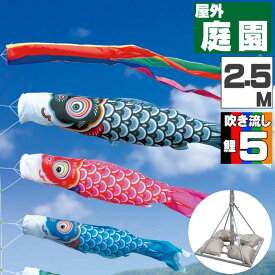 鯉のぼり こいのぼり おしゃれ お洒落 庭 屋外 ポールスタンド付き 庭園スタンドセット 友禅鯉 2.5m 8点セット オシャレ
