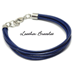 革 レザー 【 ブレスレット 】レザーブレス メンズ レディース 【ネイビー】 【セミオーダー】 20代 30代 40代 50代 / ジーラブ