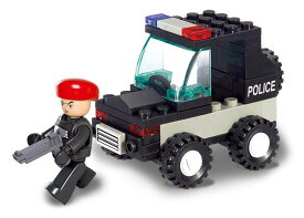 【AFM ブロックシリーズ/特殊部隊】ポリス ライオット パトカー◆45ピース/かわいい特殊部隊車両/SWAT
