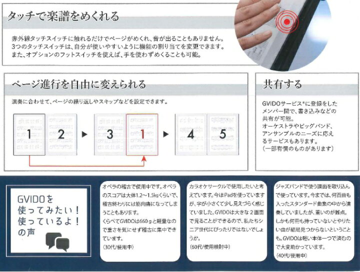 楽天市場】GVIDO グイド 電子楽譜専用端末 電子ペーパー DMS-W1 : 楽器問屋