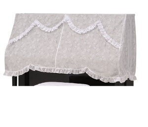 アップライトピアノカバー PC-814W ホワイト 小花柄ミラーレース ピアノケープ ピアノハーフカバー