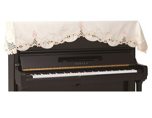 アップライトピアノトップカバー  アイボリー カットワークコード刺繍  LPT-264CI