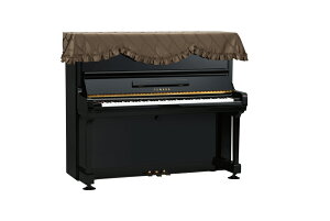 アップライトピアノトップカバー  ダークブラウン 波柄ジャガード織 PT-673DB