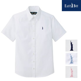 EAST BOY スクールシャツ 女子用 半袖 白 女神刺繍入り 7-13号 綿100％