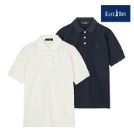 イーストボーイ ポロシャツ 半袖 男女兼用 ホワイト/ネイビー S/M/L/XL EAST BOY
