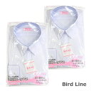 【長袖2枚組】女子用スクールブラウス BIRD LINEバードライン 形態安定/透け感防止/UVカット 140A～180A/150B～180B 青白 FLEX JAPAN