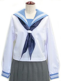 KURI-ORIクリオリ セーラー服 長袖 白身頃×サックス衿 155A-175A 日本製