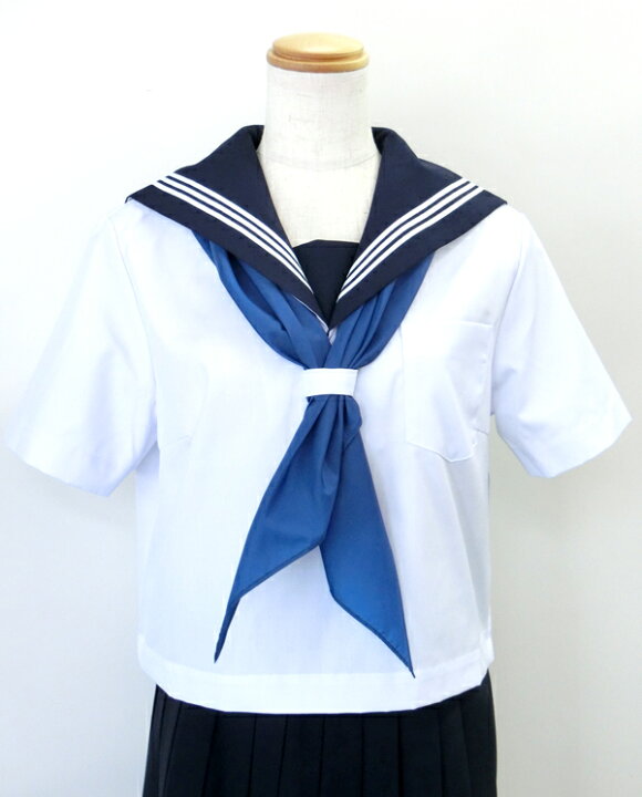 楽天市場】セーラー服 半袖 白身頃×紺衿 155A-175A KURI-ORIクリオリ 