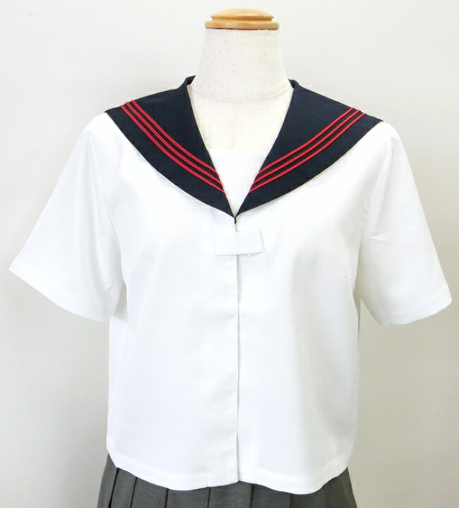 楽天市場】セーラー服 夏用 白 半袖 前開き 大きいサイズ BL セーラー 