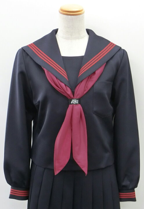 楽天市場】セーラー服 大きいサイズ富士ヨット 紺×赤3本線 冬服 ポリ 