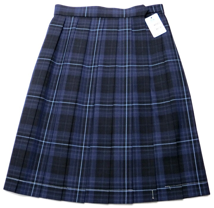 楽天市場】制服 スカート 紺ブルーチェック柄 20本プリーツ W60〜72 丈  