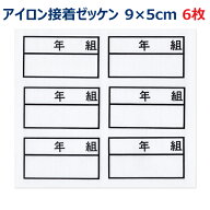 【6枚1シート】年組 ゼッケン アイロン接着 ネーム布 9×5センチ 小学校/中学校/高校