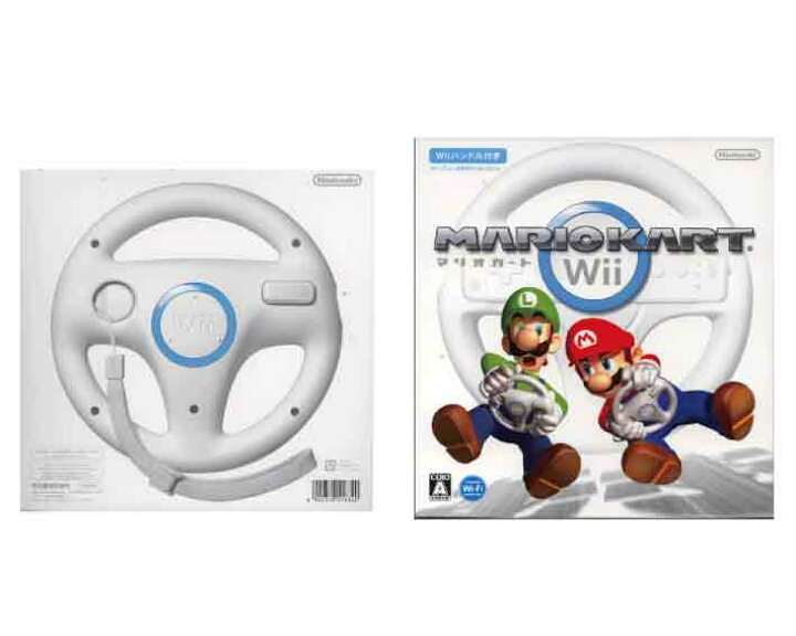 楽天市場 新品 税込価格 2点セット Wii マリオカートwii Wiiハンドル同梱版 Wiiハンドル ハンドル数は合計２個になります 外装に少し傷み汚れ等がある場合がございます Gamestation