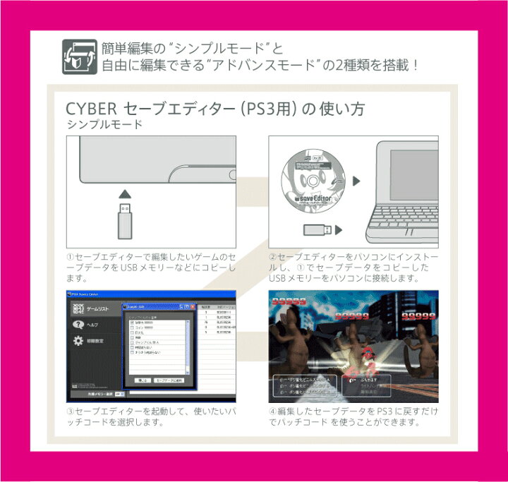 楽天市場 新品 税込価格 Ps3用 Cyber セーブエディター Save Editor 新品未使用品ですが 外箱に 汚れへこみ変色傷み劣化等がございます 販促シールが貼りつけてあります Gamestation