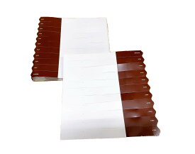 貼りラベル　100シート（1000枚）ブラウン（茶）色　13.6x150mm　ミシン目あり/　ネコポス便可