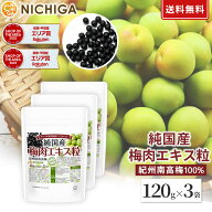 純国産 梅肉エキス粒 120g×3袋【送料無料】【メール便で郵便ポストにお届け】【代引不可】【時間指定不…