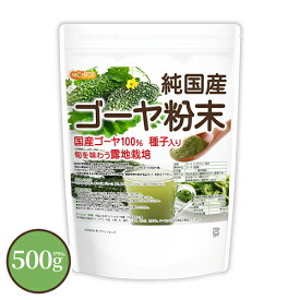純国産 ゴーヤ 粉末 500g 【送料無料】【メール便で郵便ポストにお届け】【代引不可】【時間指定不可】 種子入りまるごと100% 露地栽培 残留農薬検査実施済 ニガウリ [05] NICHIGA(ニチガ) 国産ゴーヤパウダー