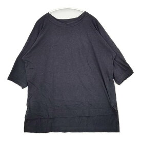 45R/45rpm 袖ボタン コットン 半袖Tシャツ カットソー ネイビー レディース フォーティーファイブアールピーエム【中古】6-0406S