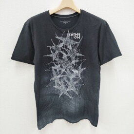 Calvin klein Jeans 刺繍 サイズM 星柄 加工 Tシャツ カットソー ブラック メンズ カルバンクラインジーンズ【中古】3-0819S☆