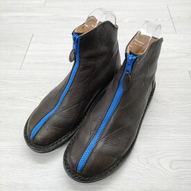 trippen ZIP BOOT VSC shark サイズ38 フロントジップ ブーツ ブラウン ブルー レディース トリッペン【中古】4-0205G◎