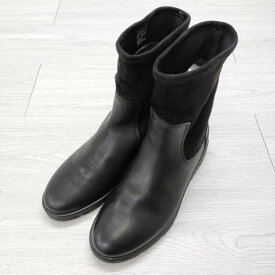 ecco BELLA WOMEN'S STRETCHY ANKLE BOOT ストレッチアンクルブーツ サイズ37 ブーツ ブラック レディース エコー【中古】4-0205T◎