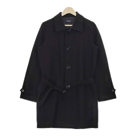 FRANK LEDER ベルテッドウールステンカラーコート サイズS ステンカラーコート ブラック メンズ フランクリーダー【中古】4-1116T