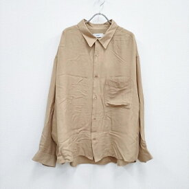 Graphpaper Viscose Regular Collar Big Sleeve Shirt 定価30800円 GM201-50021 長袖シャツ ベージュ メンズ グラフペーパー【中古】3-0317M♪