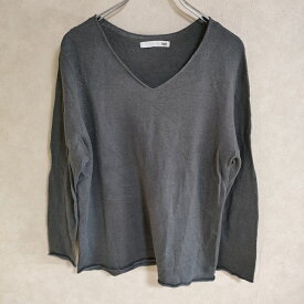 evam eva Vネック プルオーバー v neck pullover E191K073 サイズ1 リネン ニット チャコールグレー レディース エヴァムエヴァ【中古】4-0208M