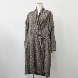nest Robe リネン カシュクール ワンピース ローブ 小花柄 01114-2014 ガウン コート グレー レディース ネストローブ【中古】6-0516M