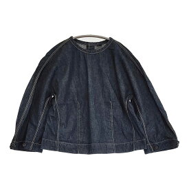 45R/45rpm 麦比古デニムのまるパフブラウス インディゴ 定価47300円 2025 ネイビー レディース フォーティーファイブアールピーエム【中古】6-0509M