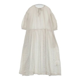 nest Robe 近江晒天然染め ギャザーフレアワンピース 01231-1019 ワンピース 23SS オフホワイト レディース ネストローブ【中古】6-0305M