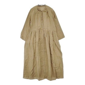 nest Robe リネンYネックドレス 製品染め ワンピース ベージュ レディース ネストローブ【中古】6-0411M