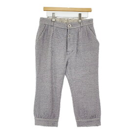gasa ウール レーヨン ツイード 定価44100円 13111-13313 クロップドパンツ パープル レディース ガサ【中古】5-0930T