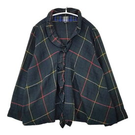 45R/45rpm ジンバネルチェックのフリルカシュクール ブラウス 羽織り 定価46200円 ブラウス シャツ グリーン レディース フォーティーファイブアールピーエム【中古】5-1116T